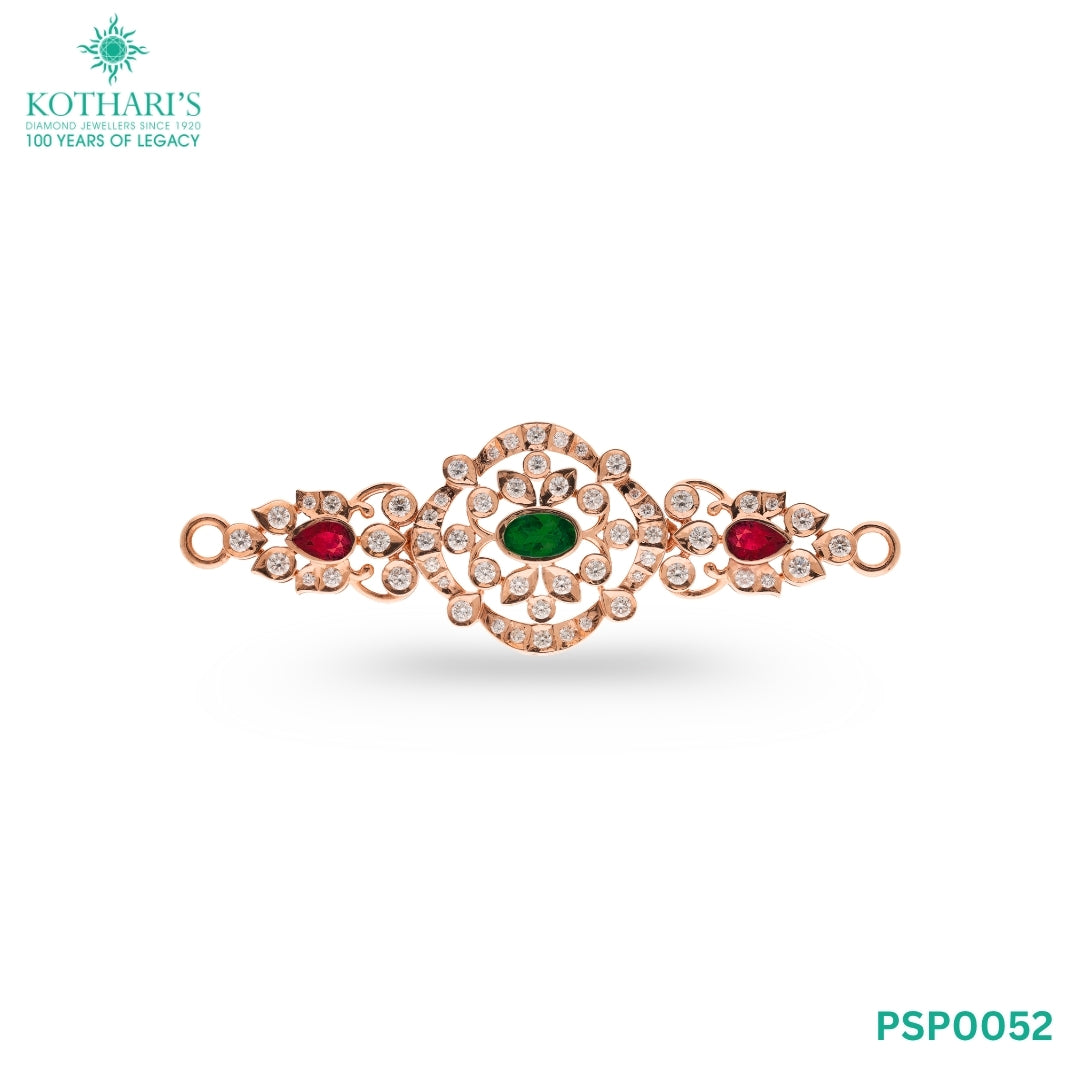 Emerald & Ruby Diamond Side Piece in 18KT Rose Gold