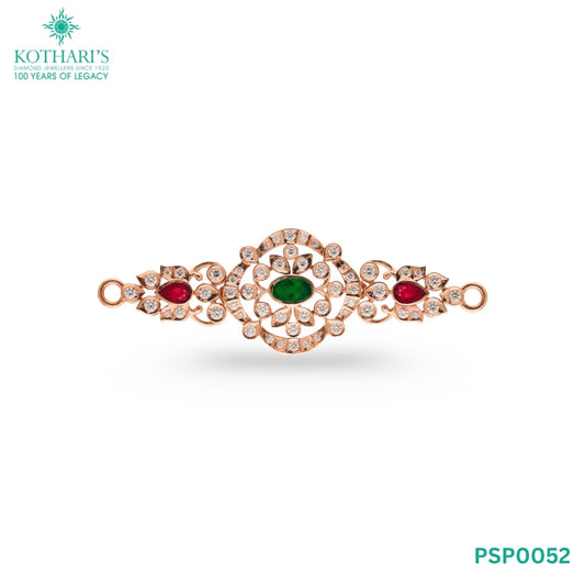 Emerald & Ruby Diamond Side Piece in 18KT Rose Gold
