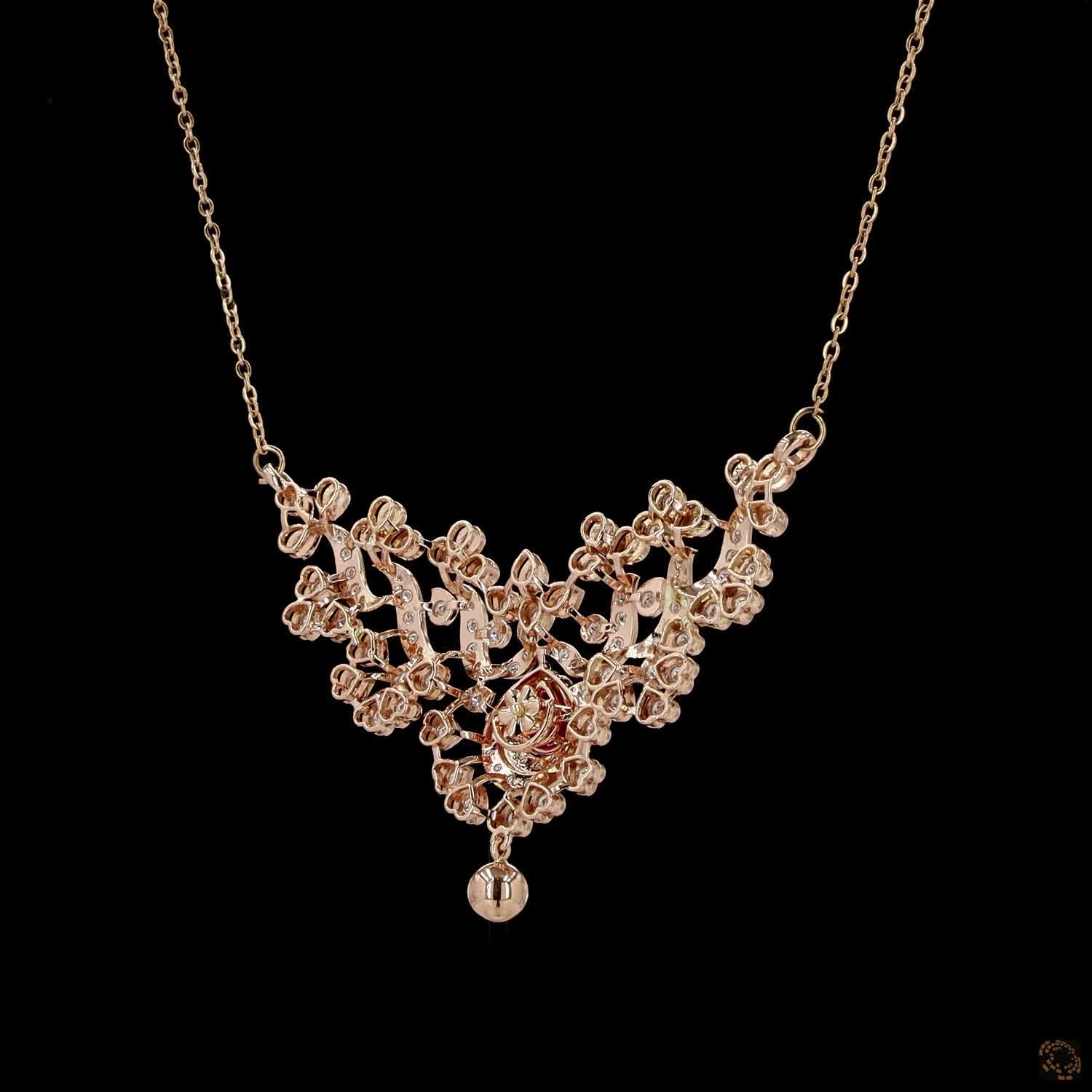 Ruby Diamond Pendant in 18KT Yellow Gold