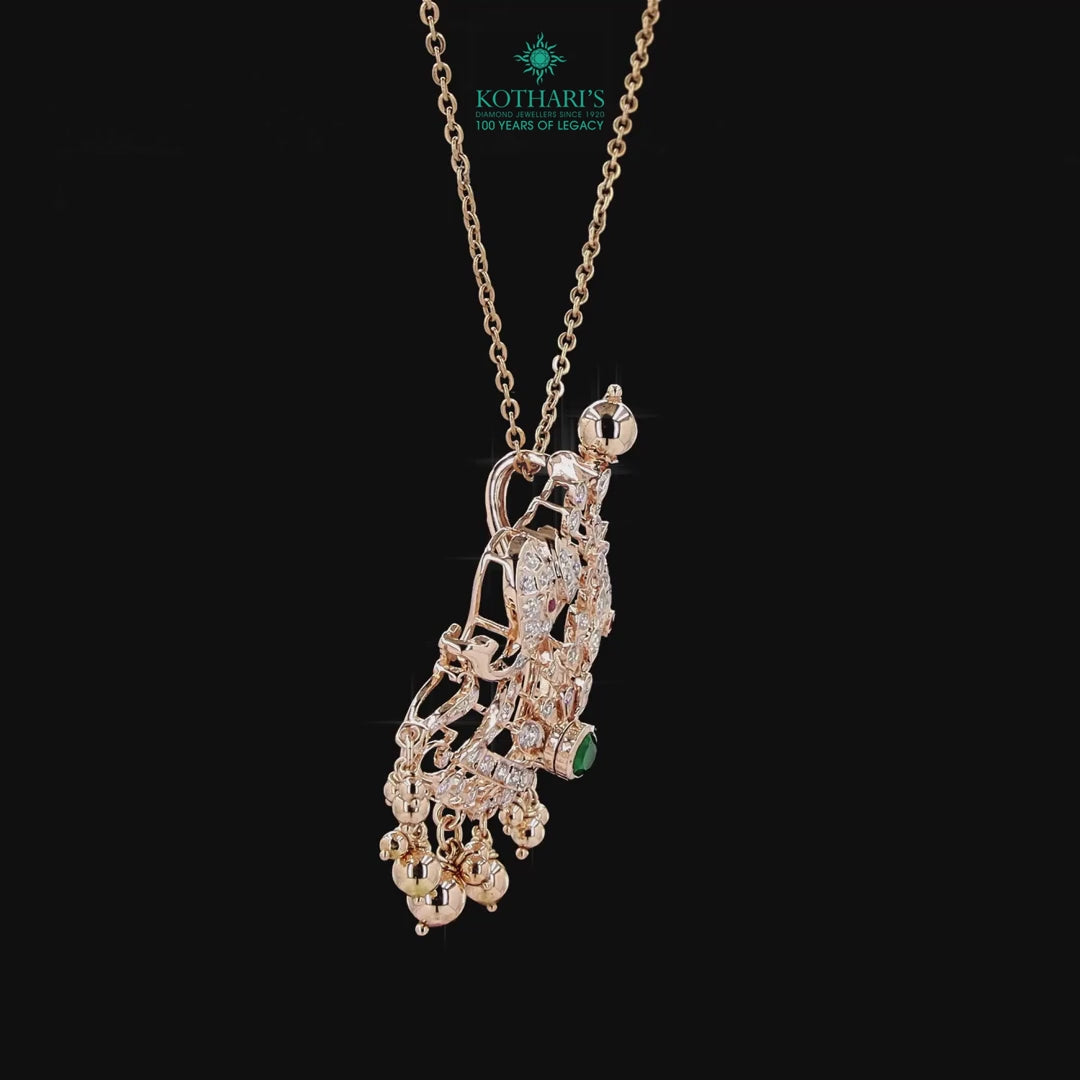 Emerald & Ruby Diamond Pendant