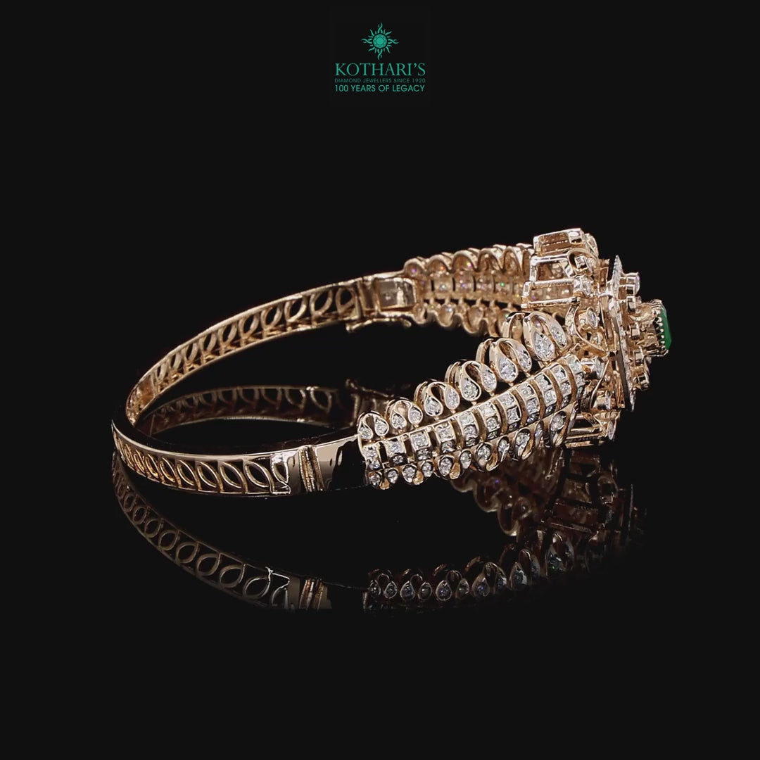 Emerald Diamond Bracelet in 18KT Rose Gold