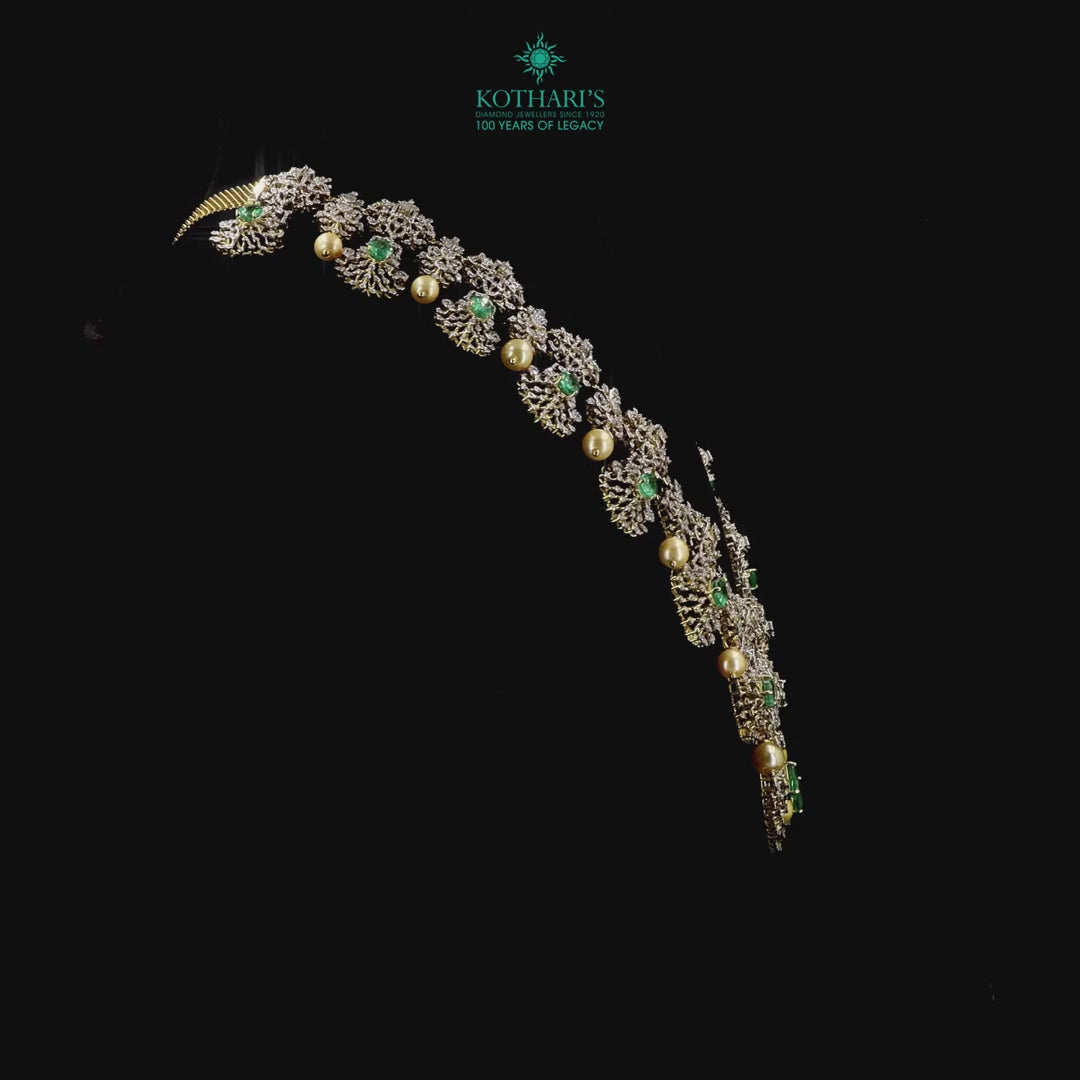 Emerald & Pearl Diamond Necklace