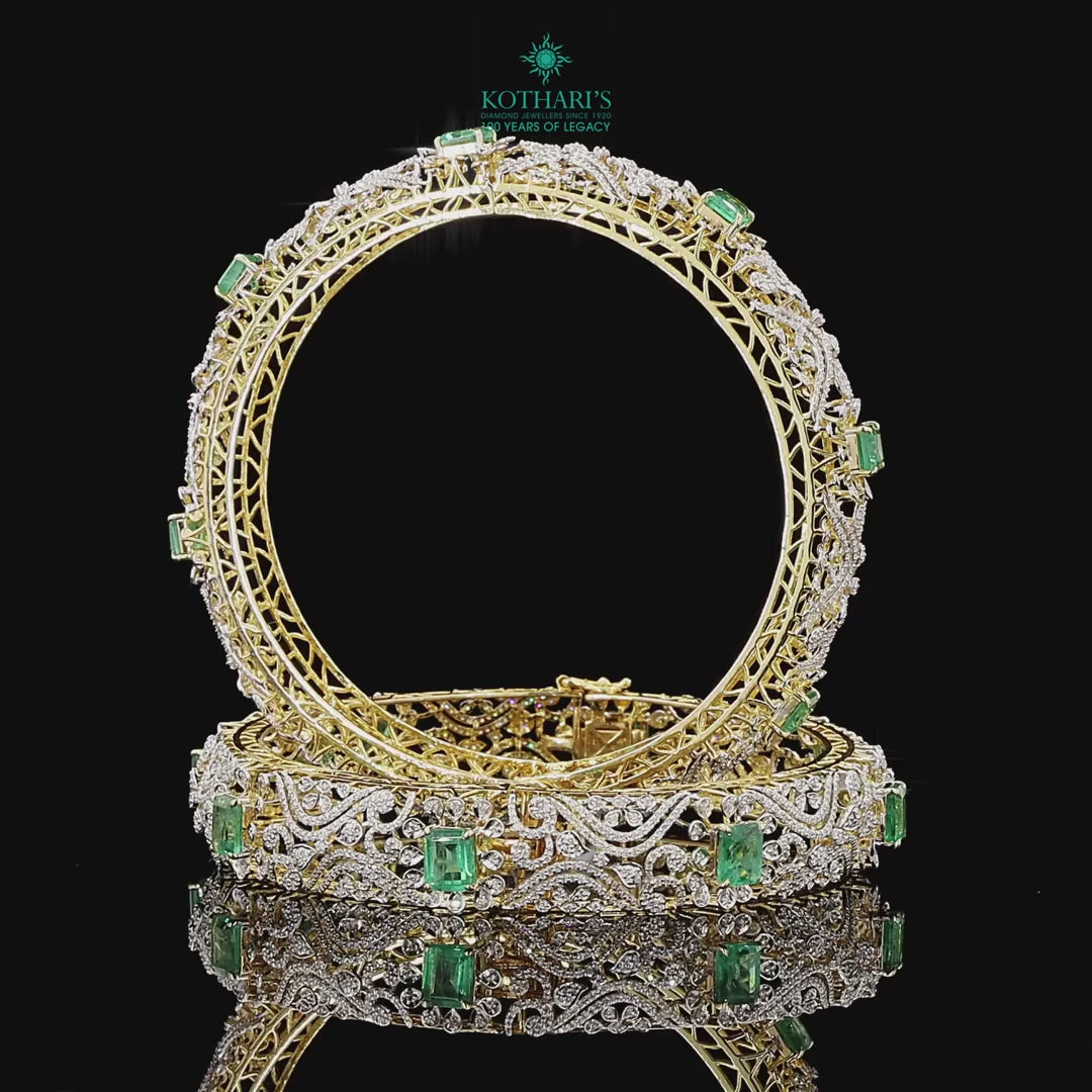Emerald Diamond Bangles