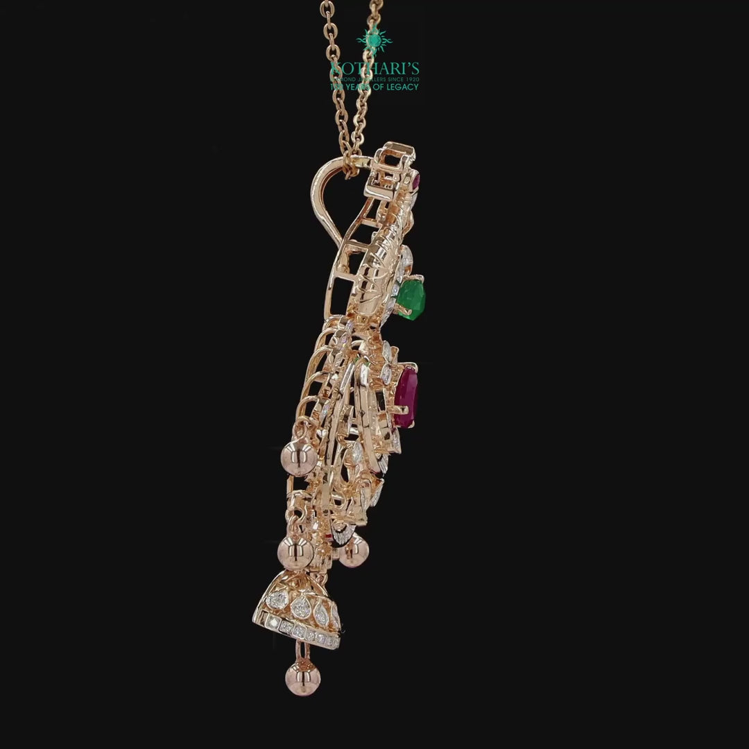 Emerald & Ruby Diamond Pendant