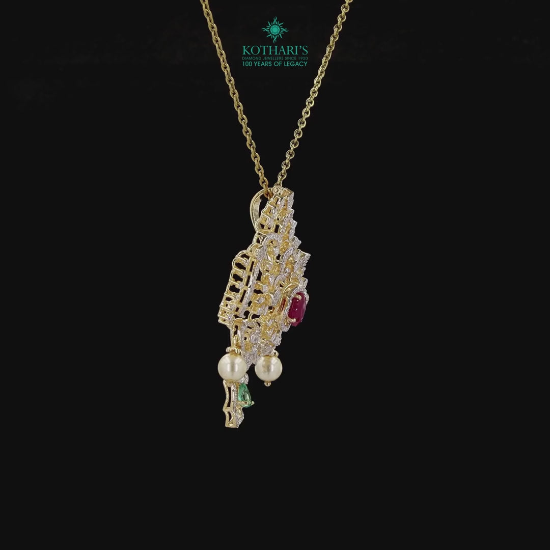 Emerald & Ruby Diamond Pendant