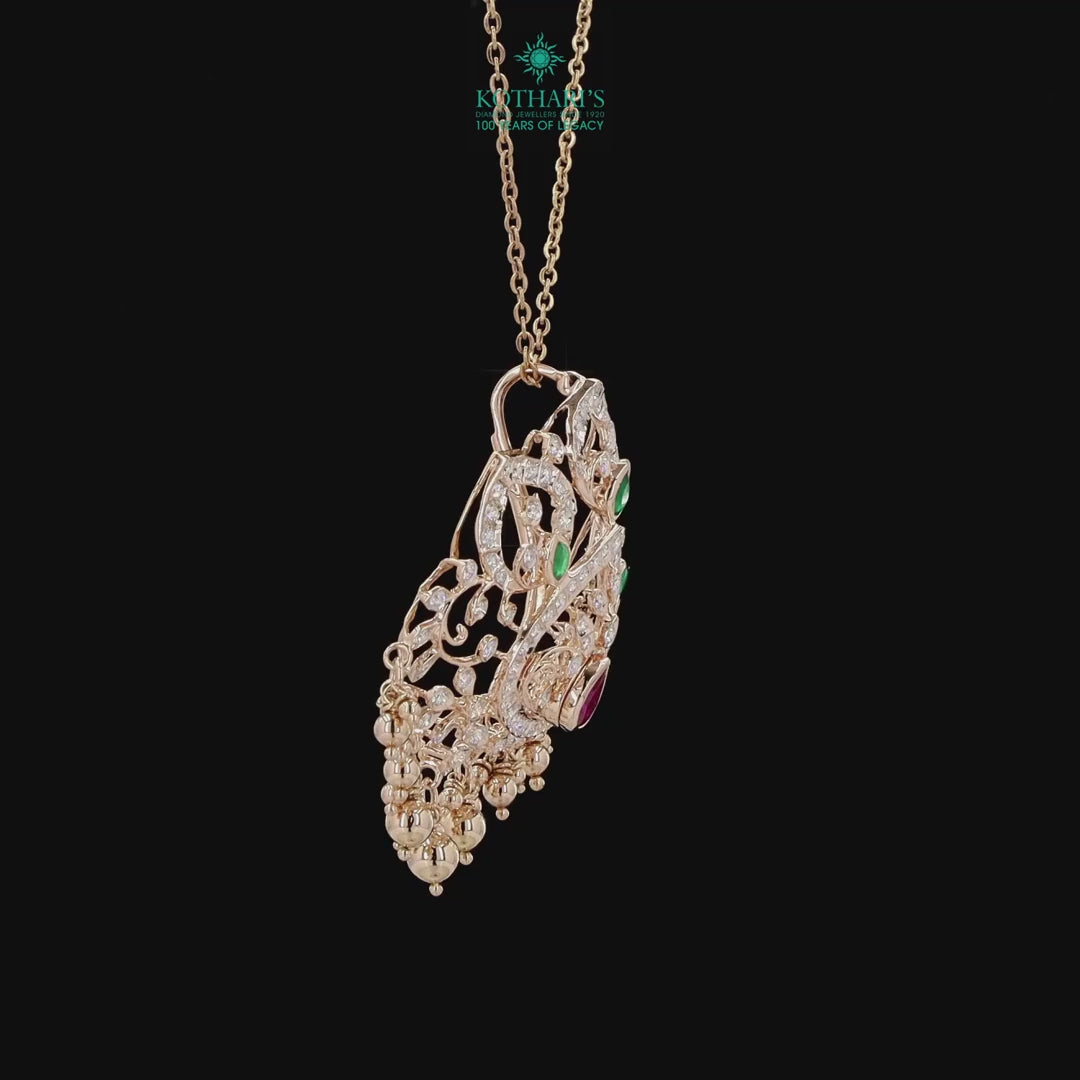 Emerald & Ruby Diamond Pendant