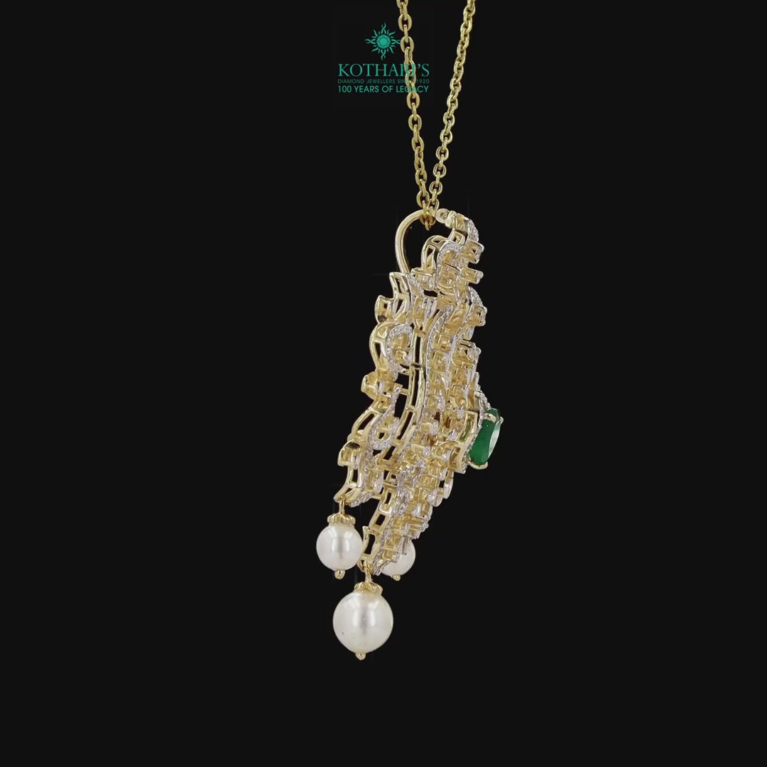 Emerald & Ruby Diamond Pendant