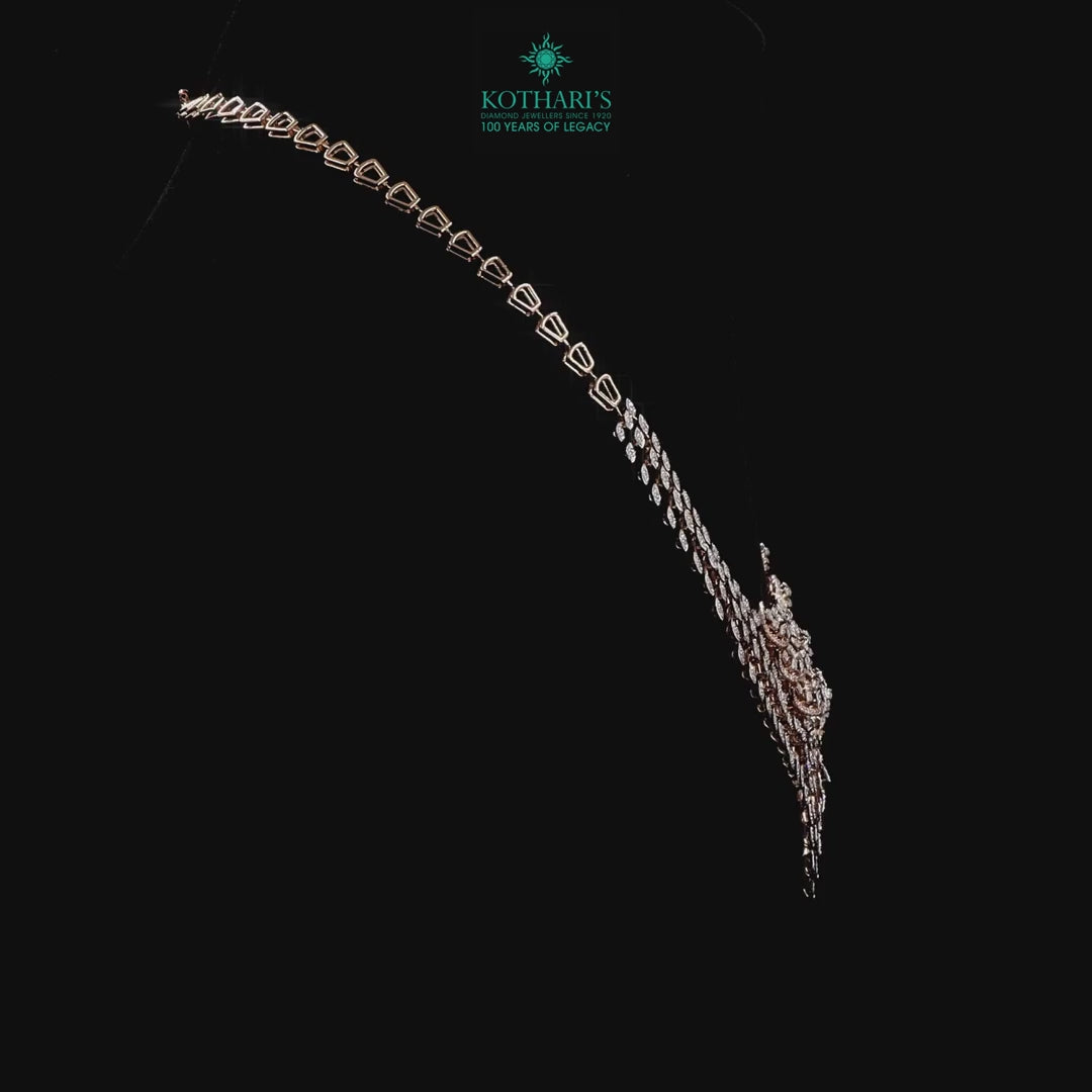 Diamond Leaf Fringe Necklace