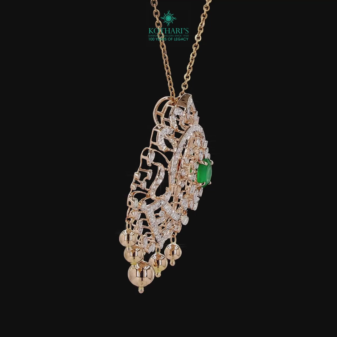 Emerald & Ruby Diamond Pendant