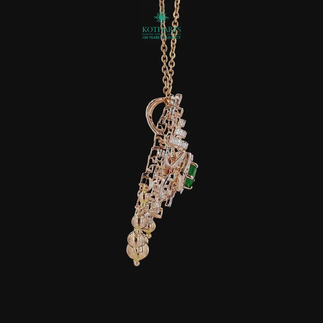 Emerald & Ruby Diamond Pendant