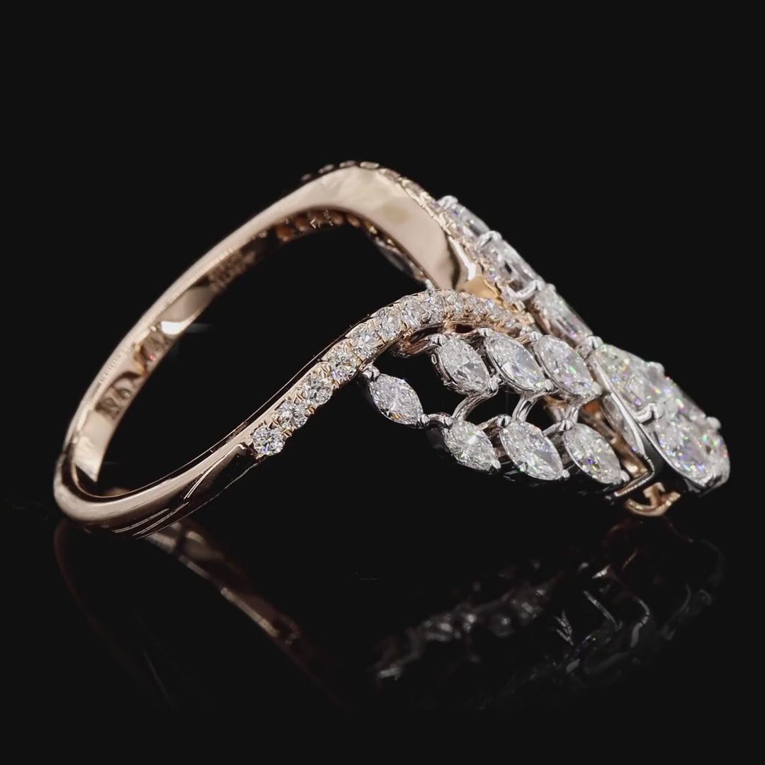 18KT Rose Gold Diamond Ring – Multi Shape Diamonds