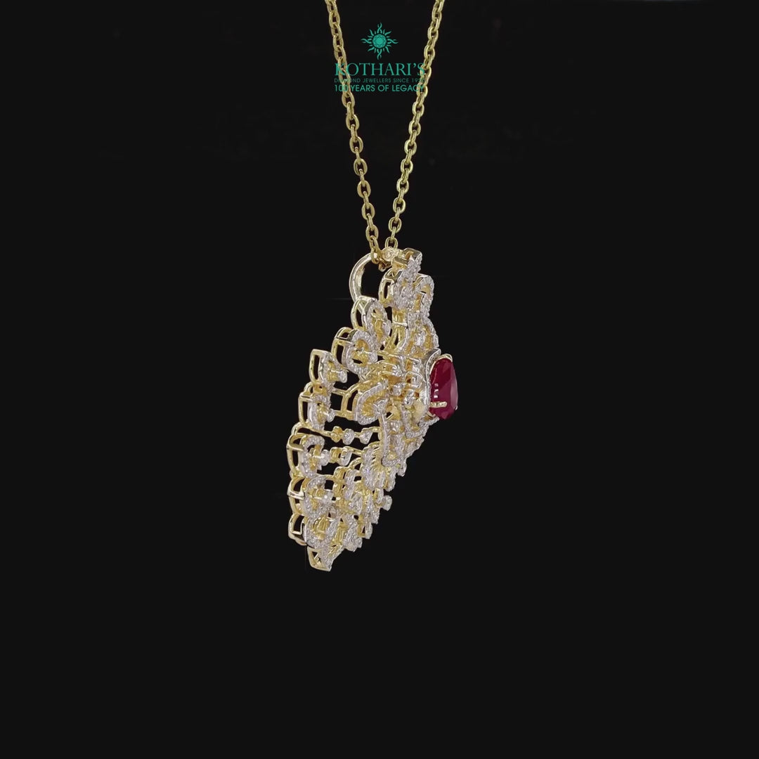 Emerald & Ruby Diamond Pendant