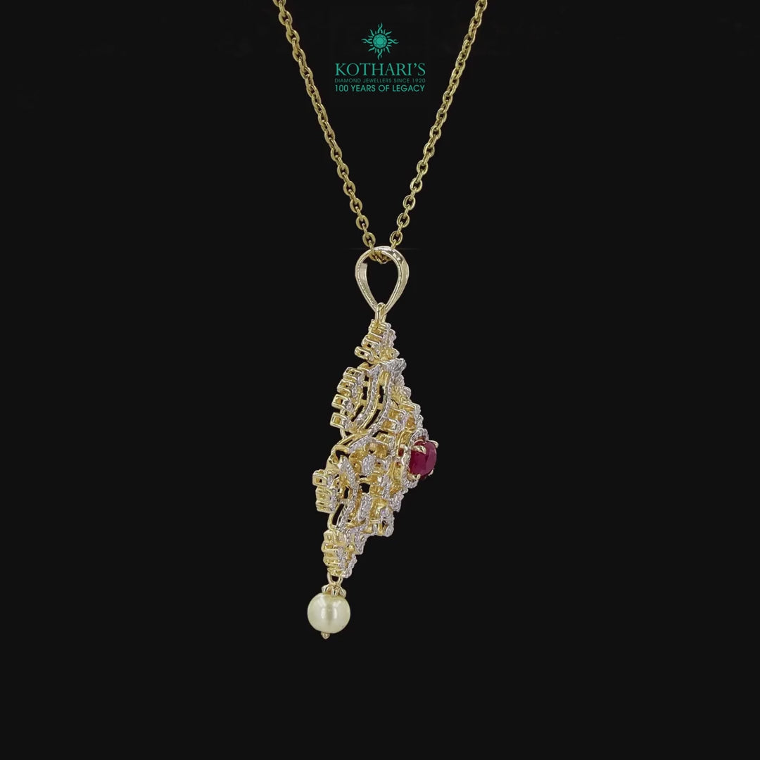 Emerald & Ruby Diamond Pendant