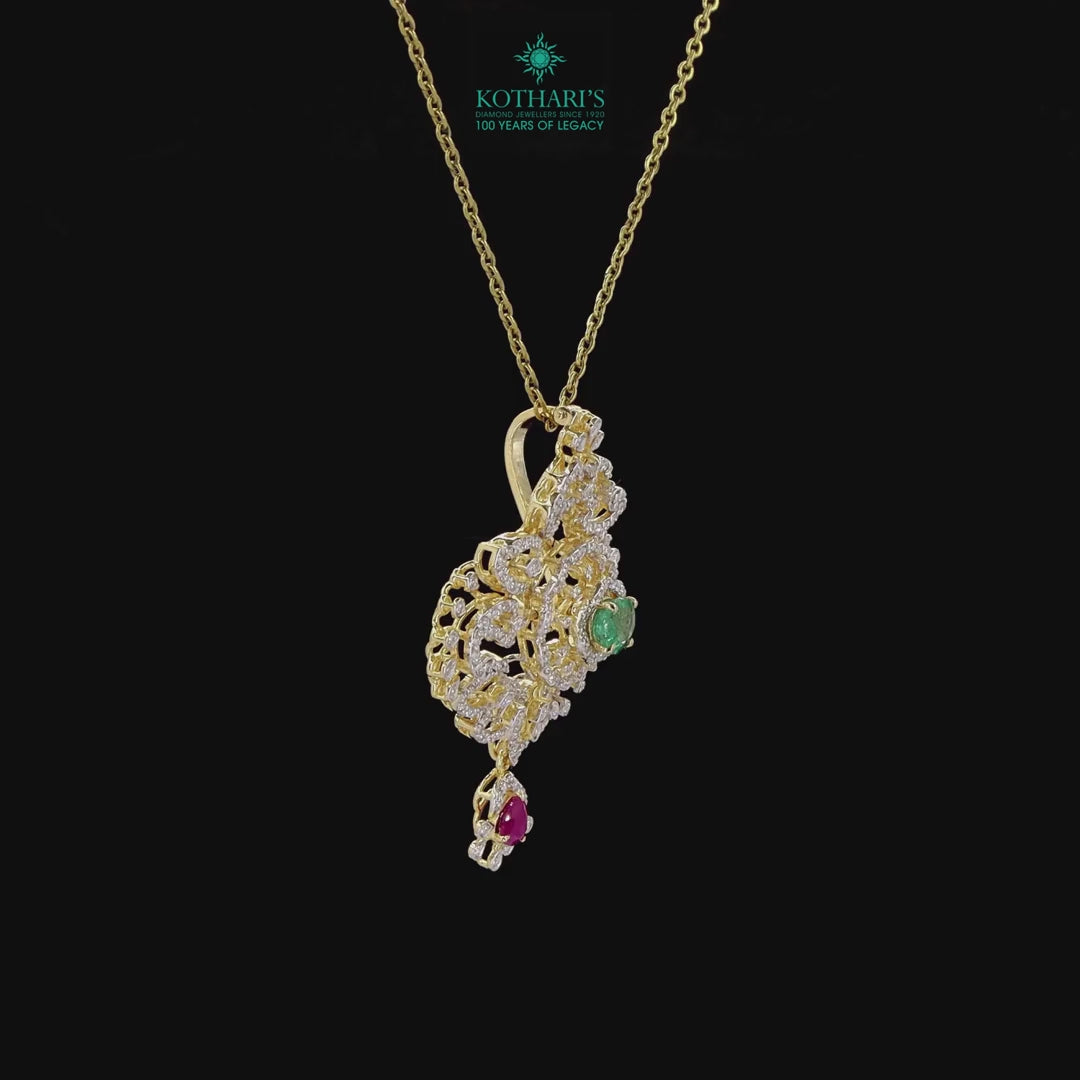 Emerald & Ruby Diamond Pendant
