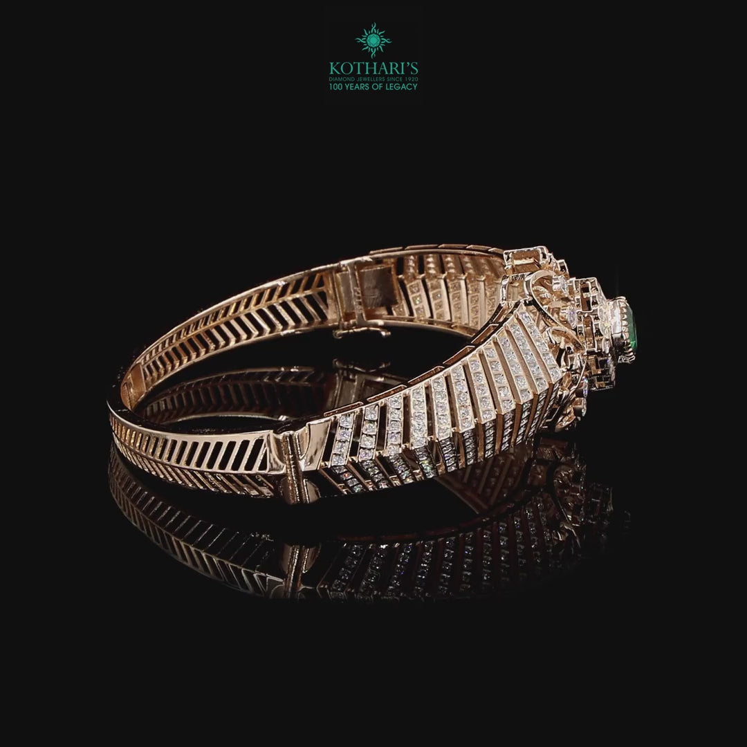 Emerald Diamond Bracelet in 18KT Rose Gold