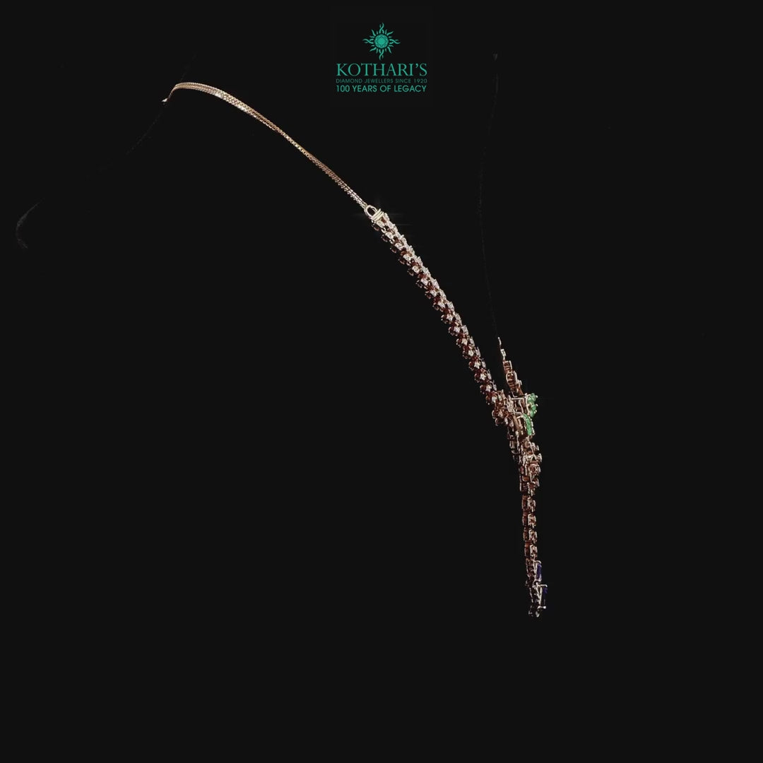 Ruby & Emerald Beads Diamond Necklace