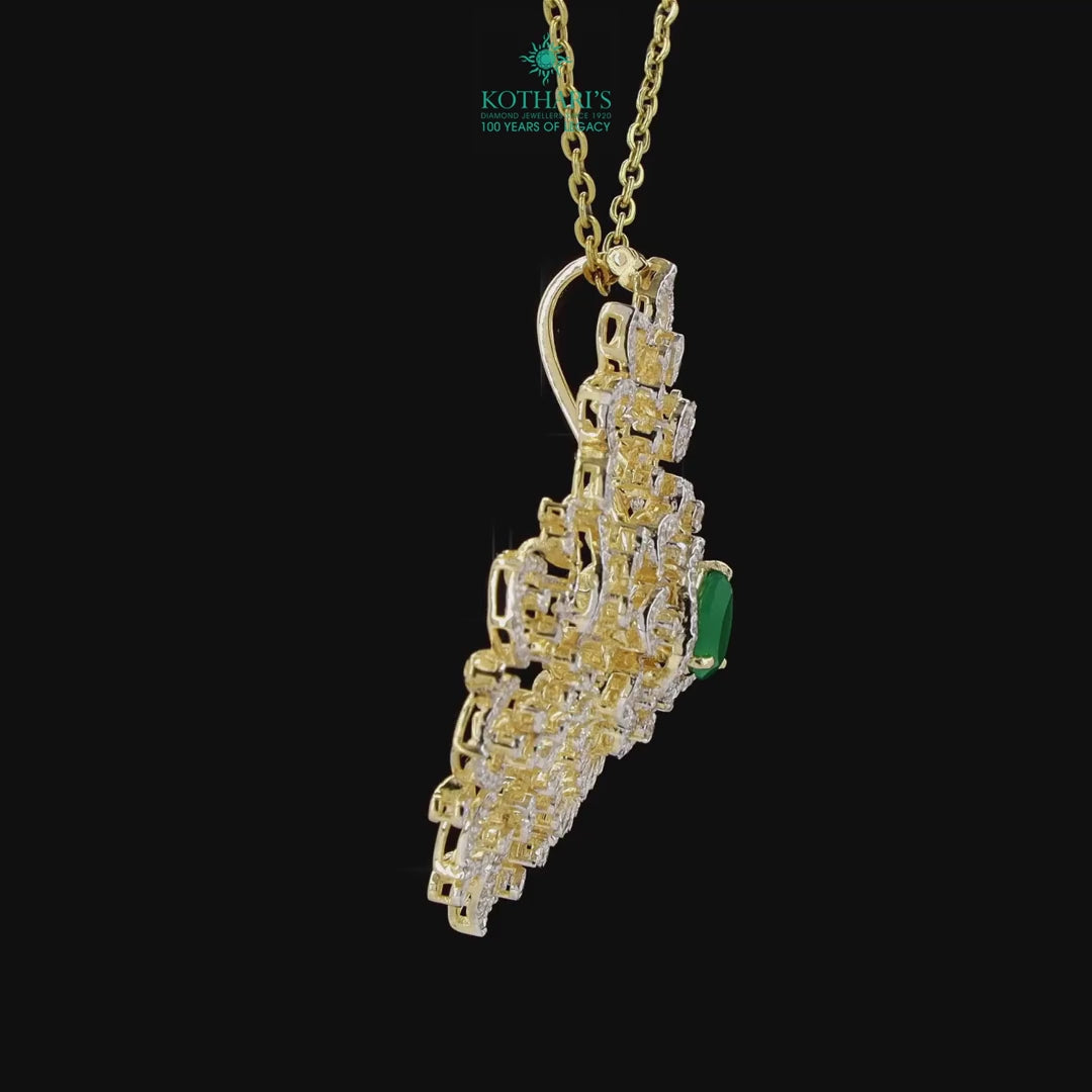 Emerald & Ruby Diamond Pendant