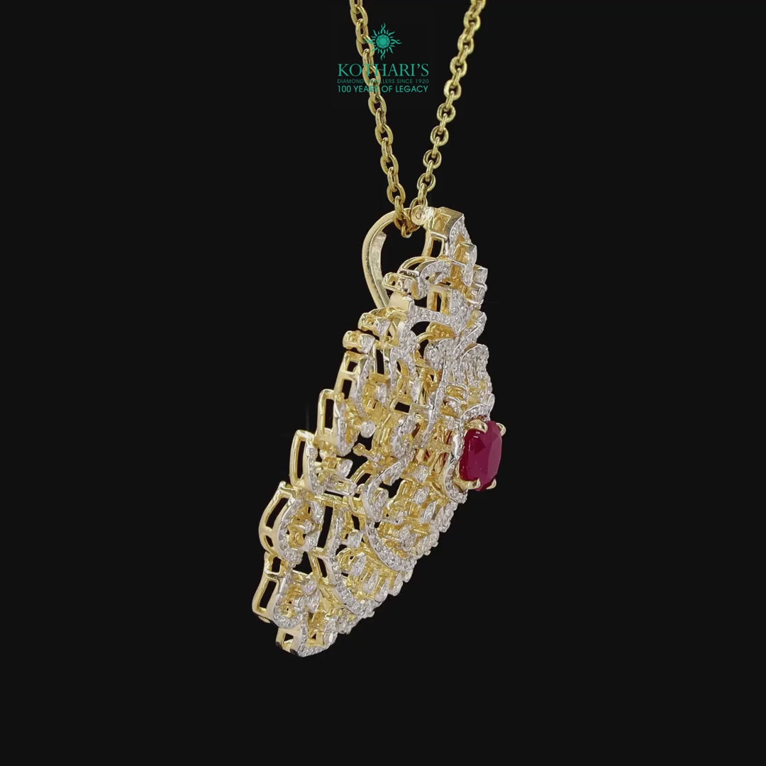 Emerald & Ruby Diamond Pendant
