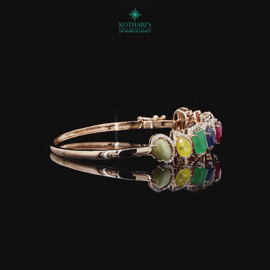 Navratna Stone Diamond Bracelet