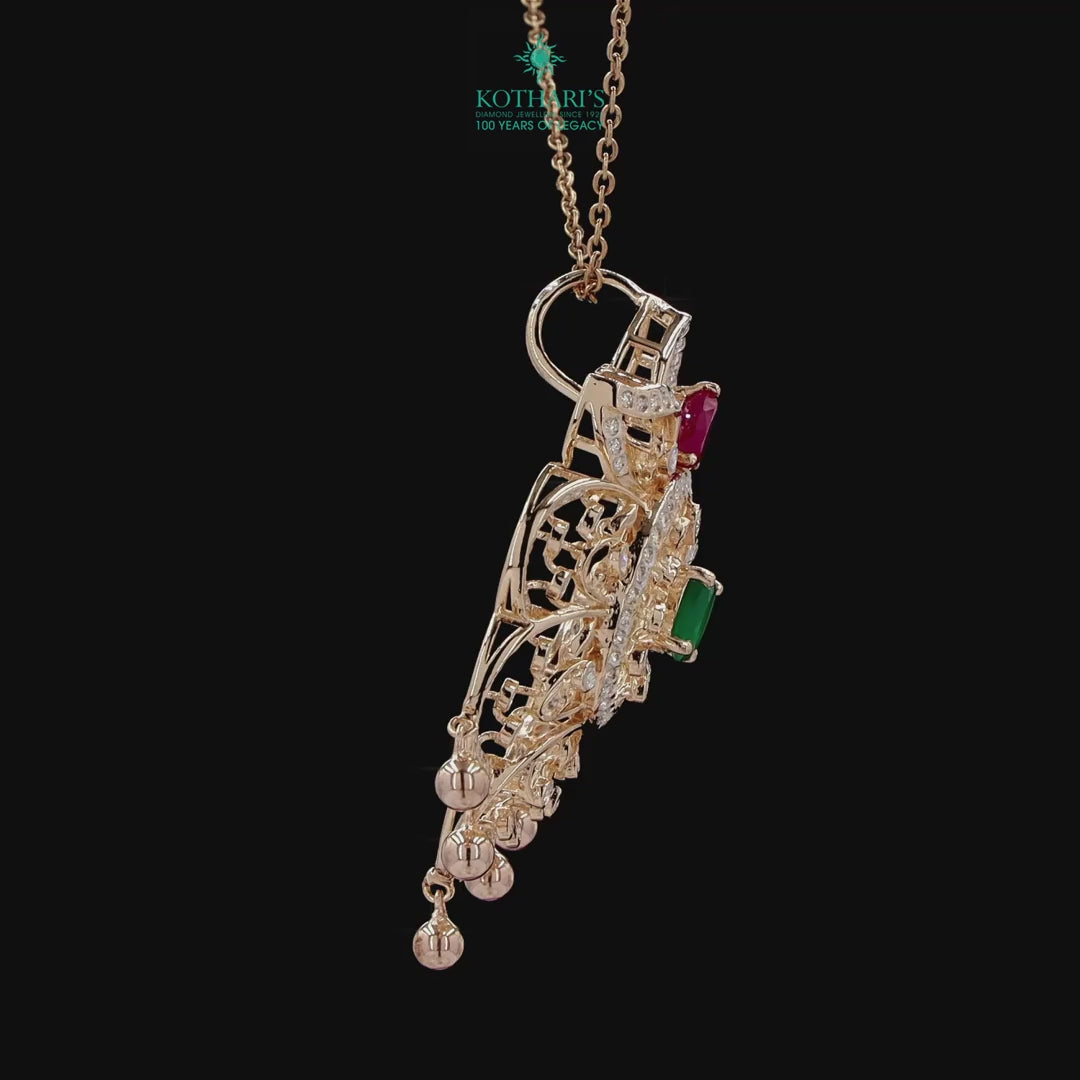 Emerald & Ruby Diamond Pendant