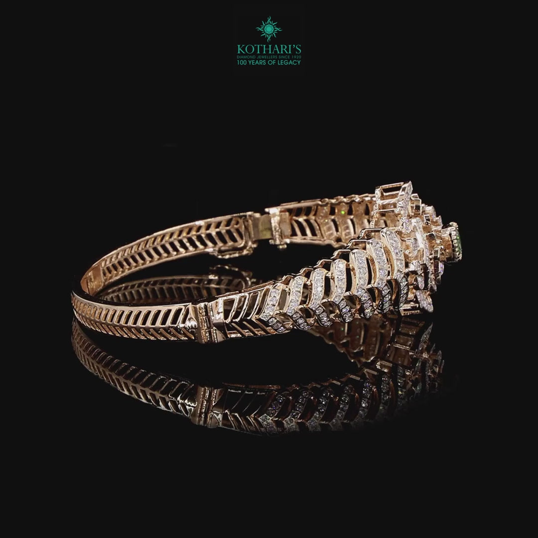 Emerald Diamond Bracelet in 18KT Rose Gold