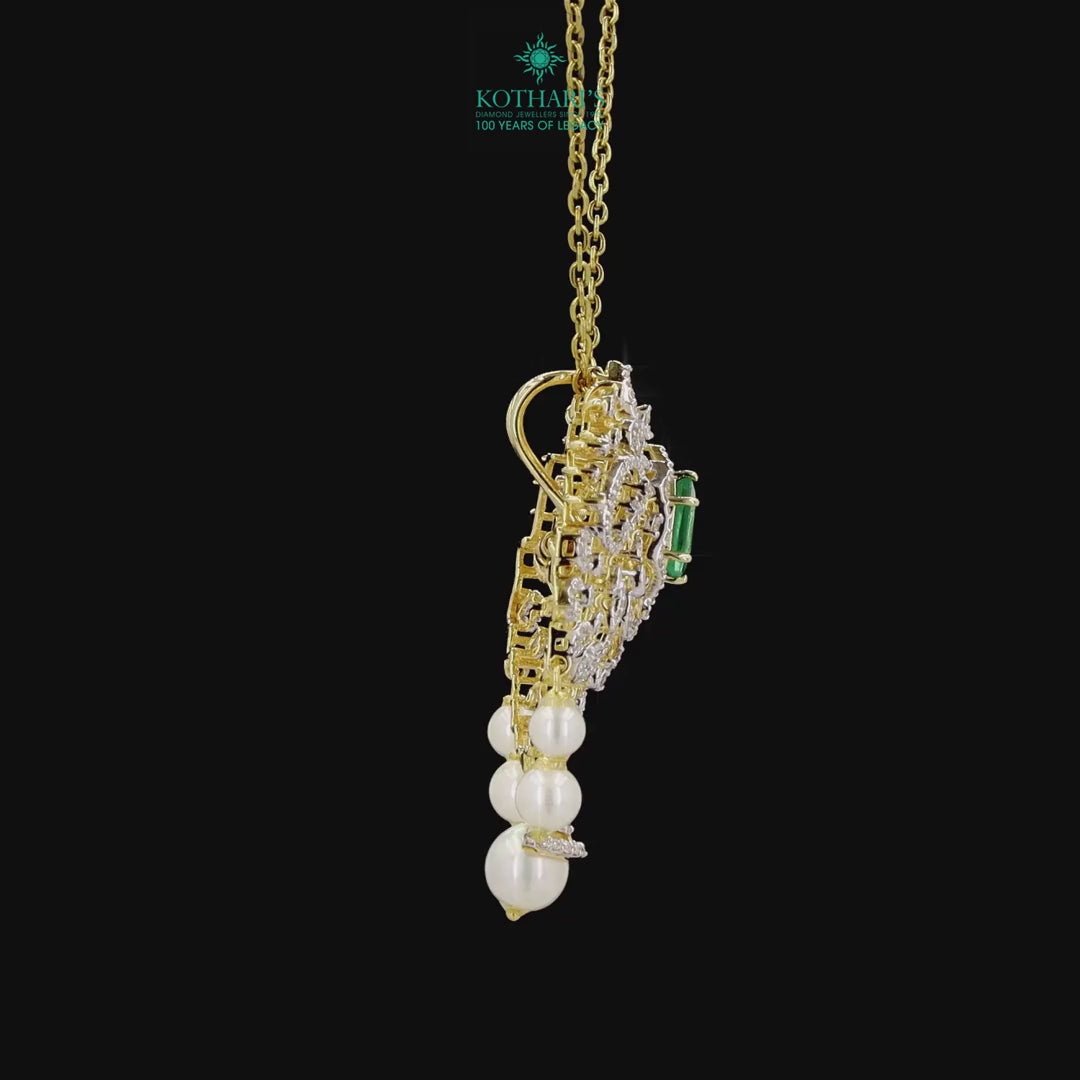 Emerald & Ruby Diamond Pendant