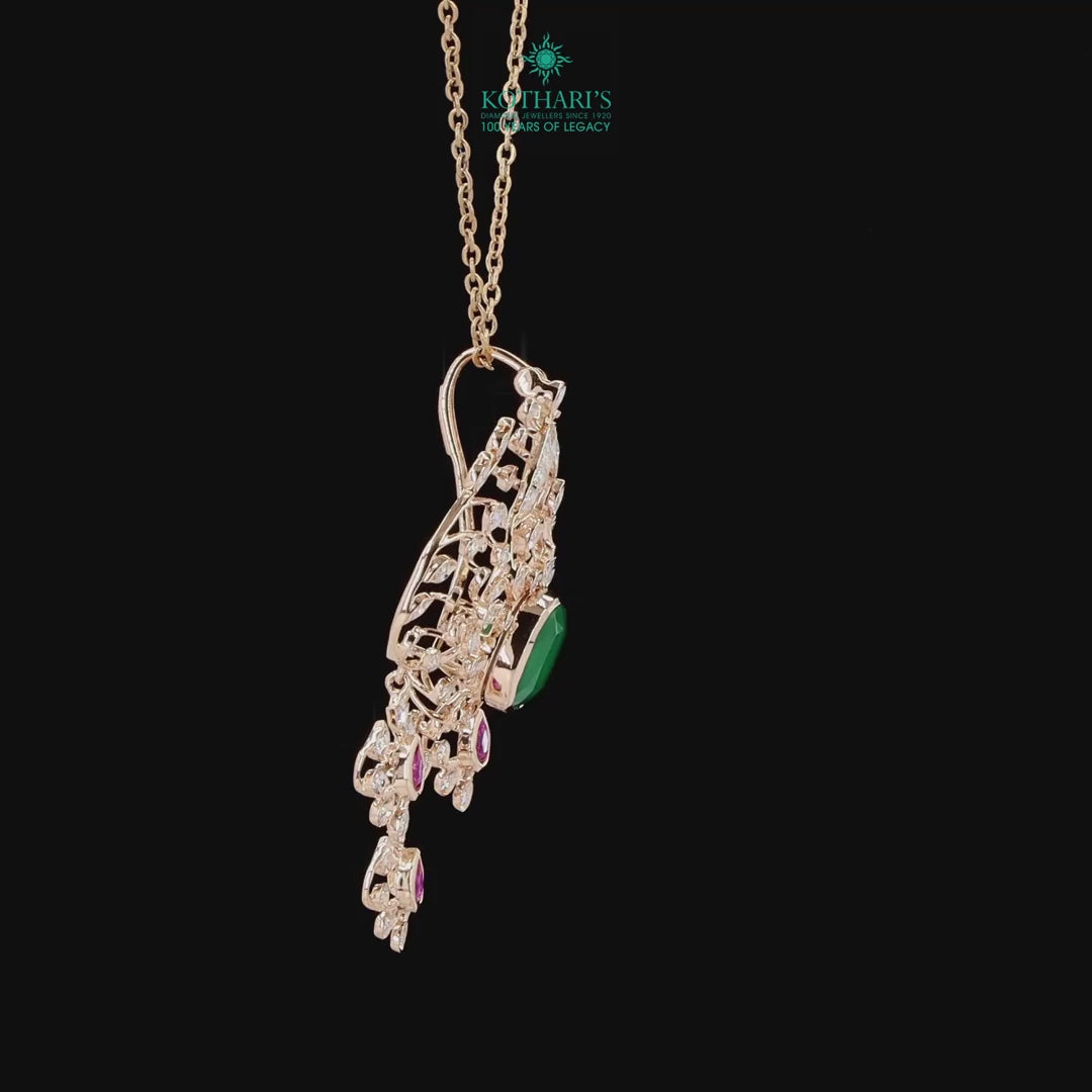 Emerald & Ruby Diamond Pendant