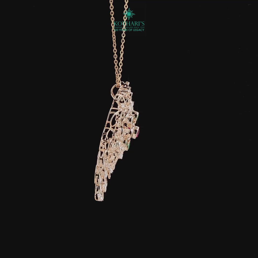Emerald & Ruby Diamond Pendant