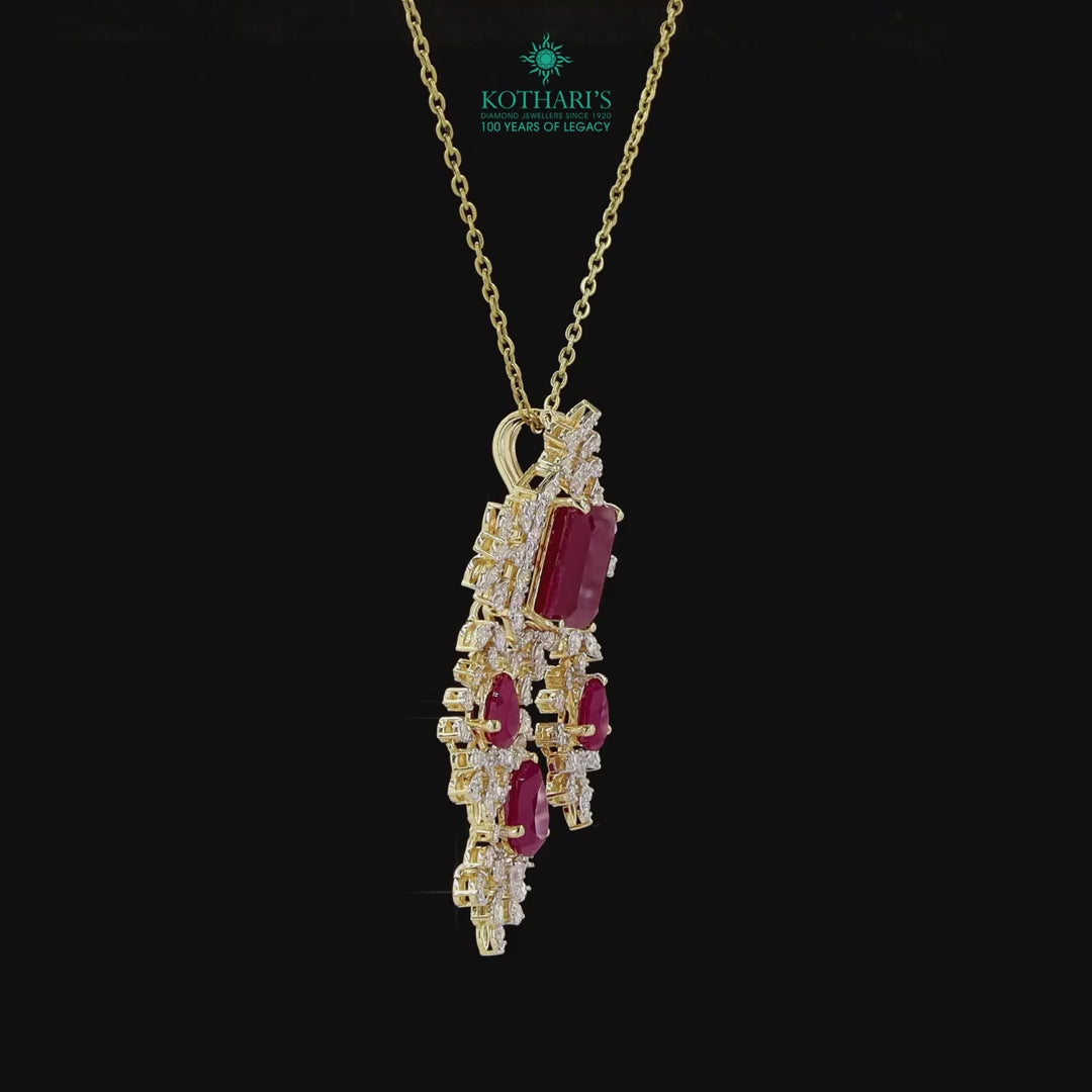Emerald & Ruby Diamond Pendant