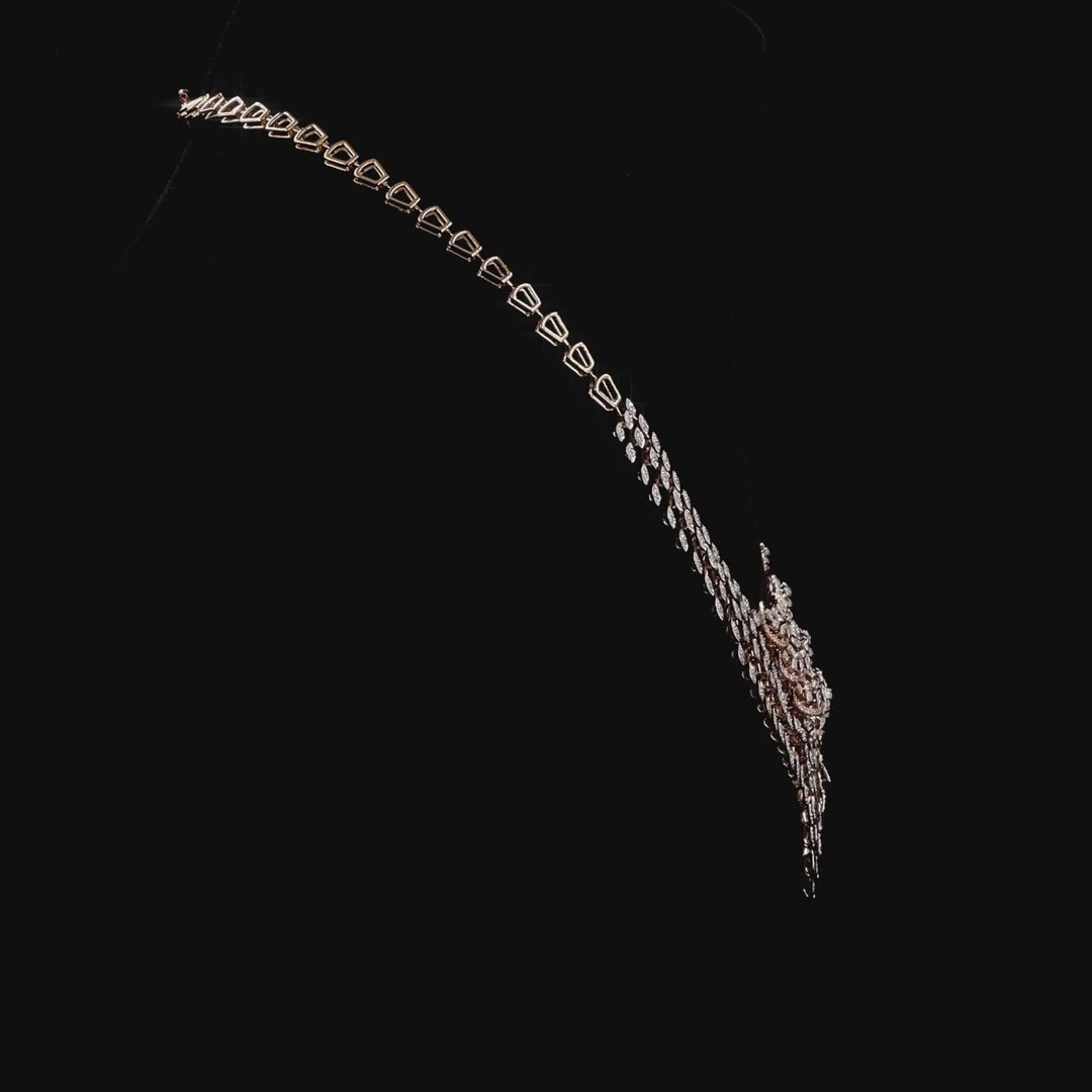 Diamond Leaf Fringe Necklace