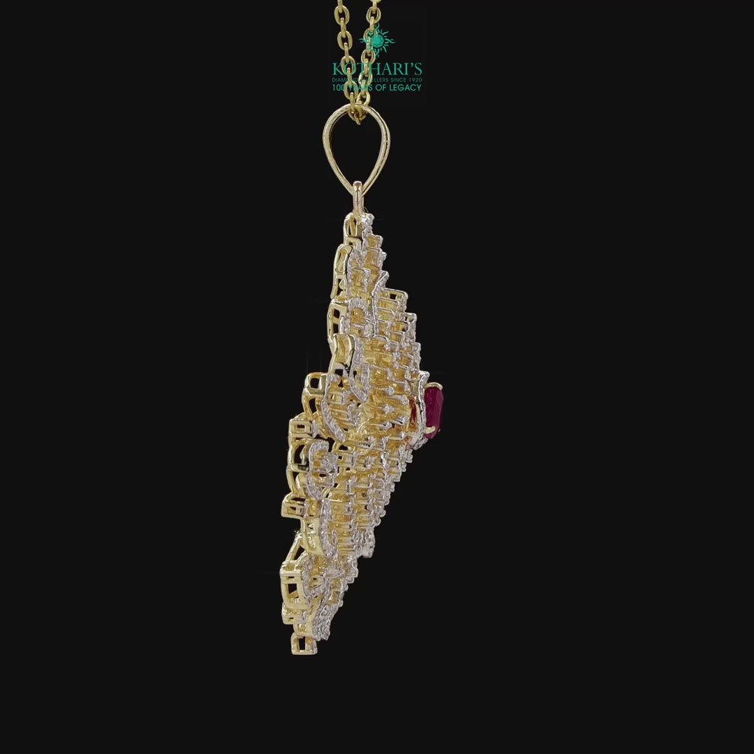 Emerald & Ruby Diamond Pendant