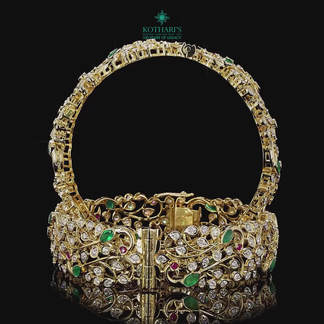 Emerald & Ruby Diamond Bangles