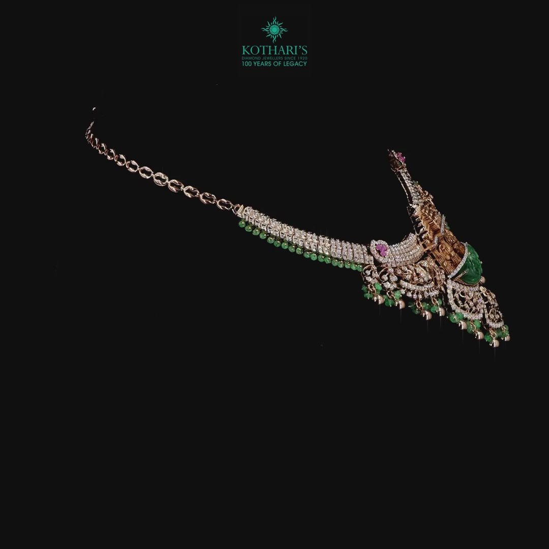 Emerald & Emerald Beads Diamond Necklace