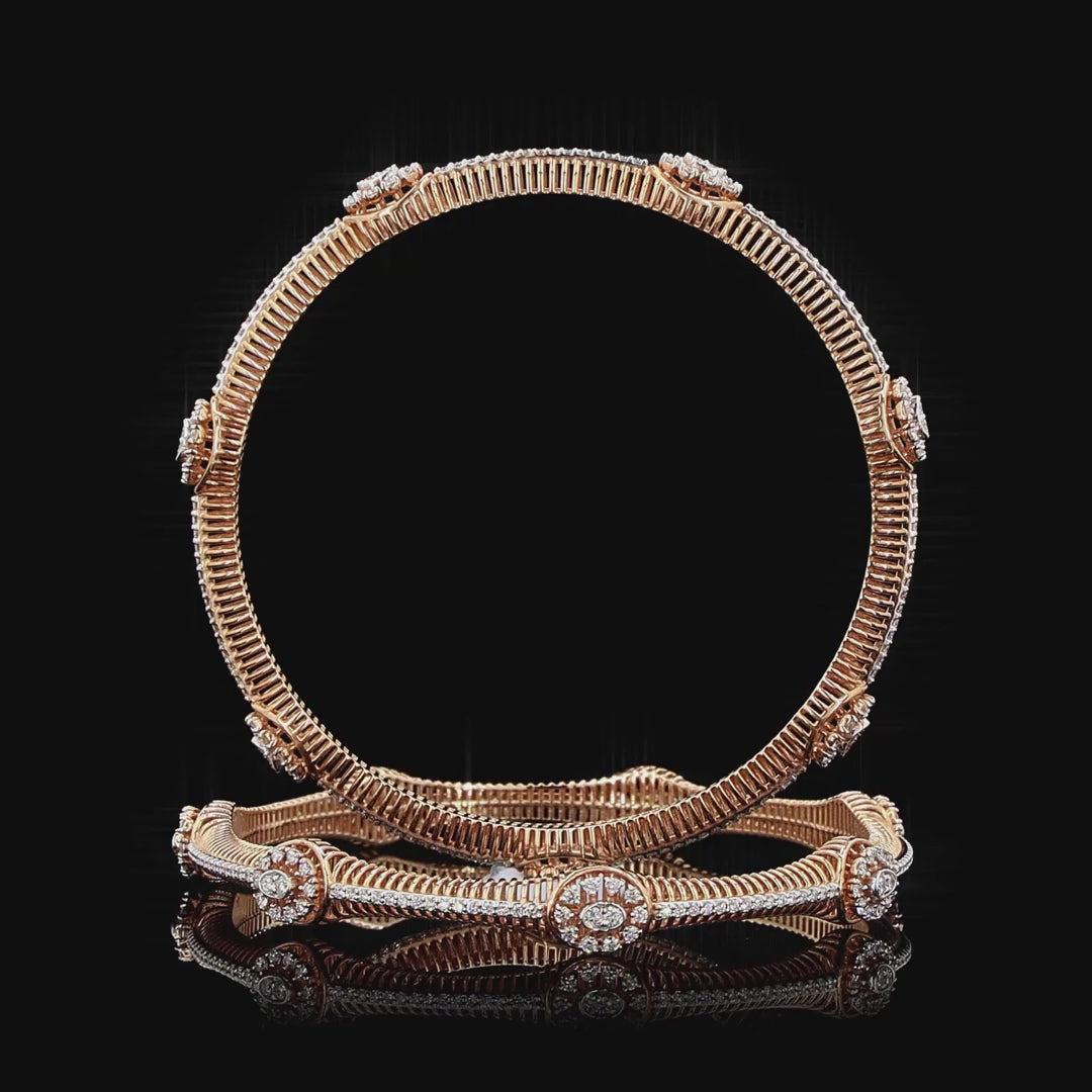 Elegant Rose Gold Diamond Bangle